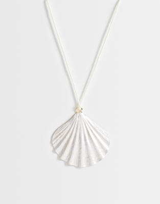 Designb London Pearlized Shell Cord Necklace In Pink