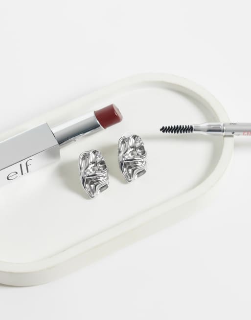 DesignB London - pendientes de botón escultóricos en plata, 2 de 4