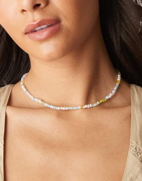 DesignB London – Perlenkette in Buttergelb - view 1