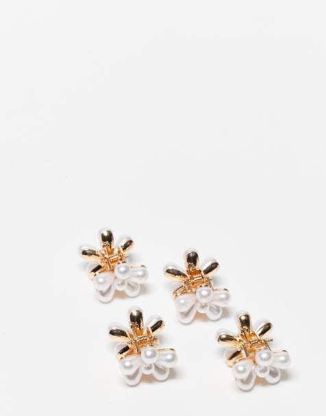DesignB London - Petites pinces à cheveux avec fleurs ornées de perles nacrées - view 1