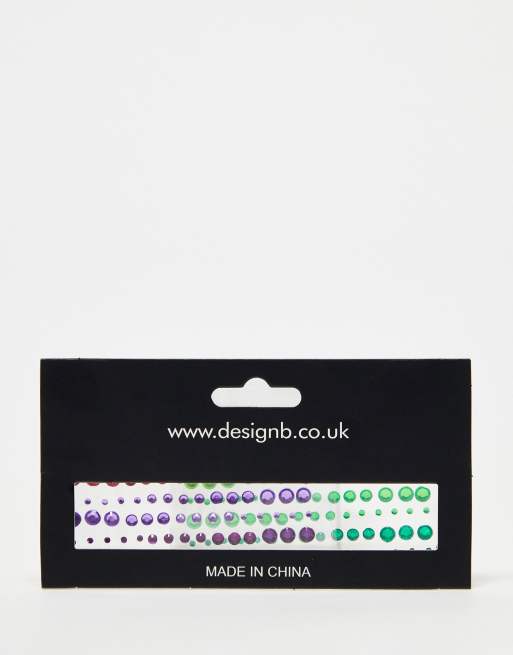 DesignB London - Pierres fantaisie pour les cheveux style festival - Multicolore 