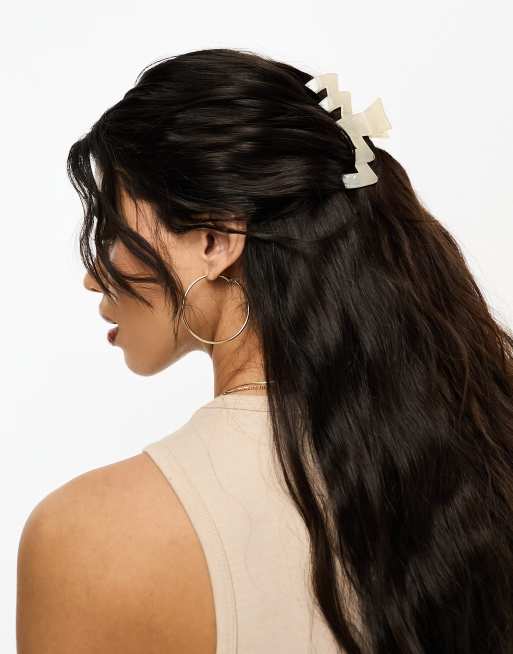 DesignB London - Pince à cheveux abstraite en résine - Crème
