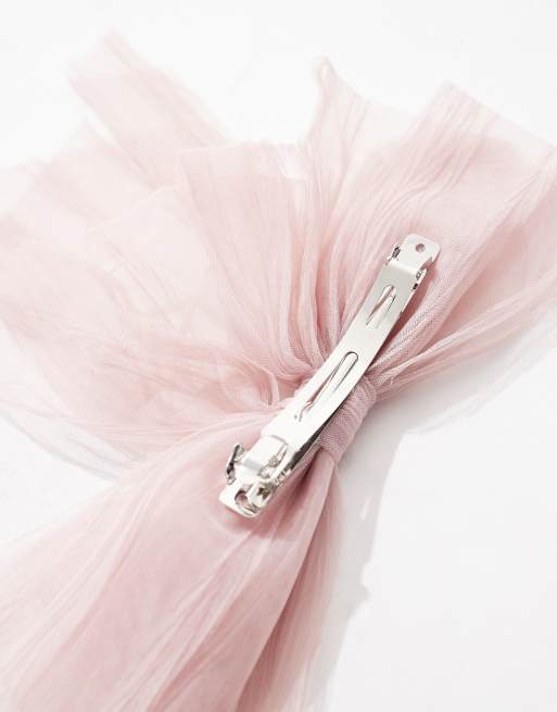 DesignB London - Pince à cheveux en organza - Rose pâle  , 3 de 4