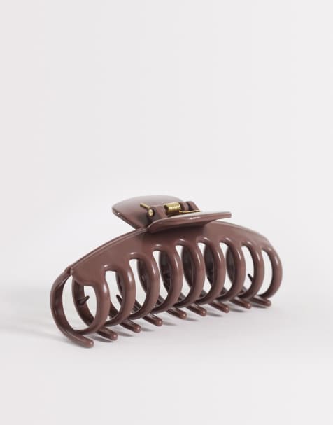 DesignB London - Pince à cheveux en silicone ultra-résistant - Marron foncé - view 1