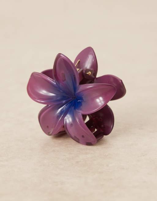 Pince à Cheveux Fleur Orchidée Violette – Coiffure Pin-up Rétro Rockabilly