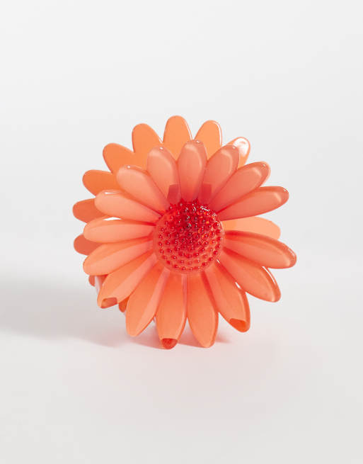 DesignB London - Pinza para el cabello color melocotón en forma de flor