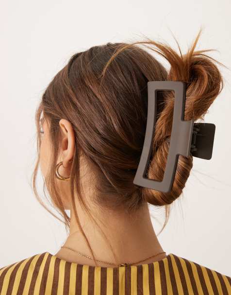DesignB London - Pinza per capelli grande marrone cioccolato - view 1