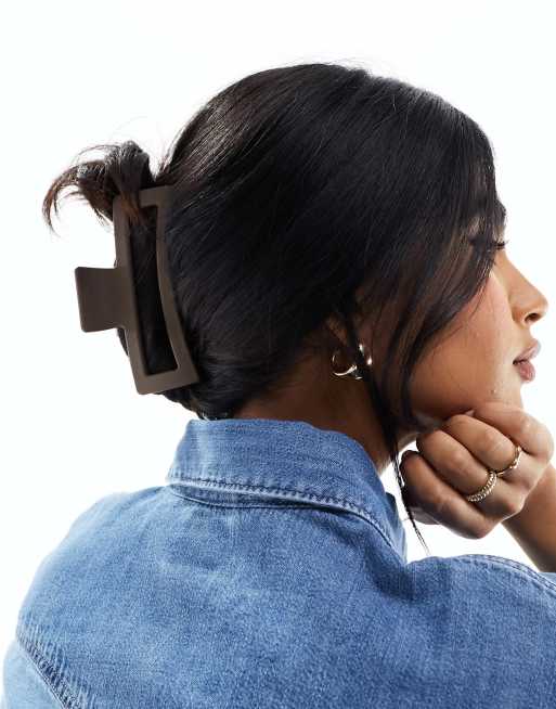 DesignB London - Pinza per capelli XL marrone, 3 di 4