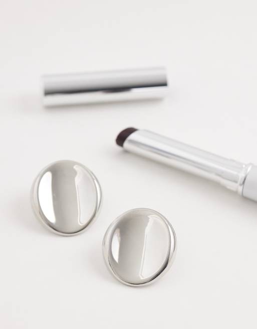 DesignB London - Platte oorknopjes in zilver, 2 van 4