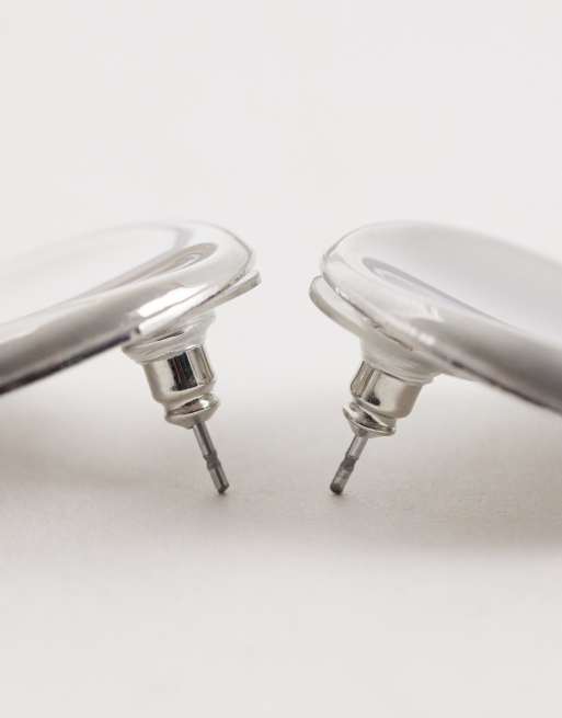 DesignB London - Platte oorknopjes in zilver, 4 van 4