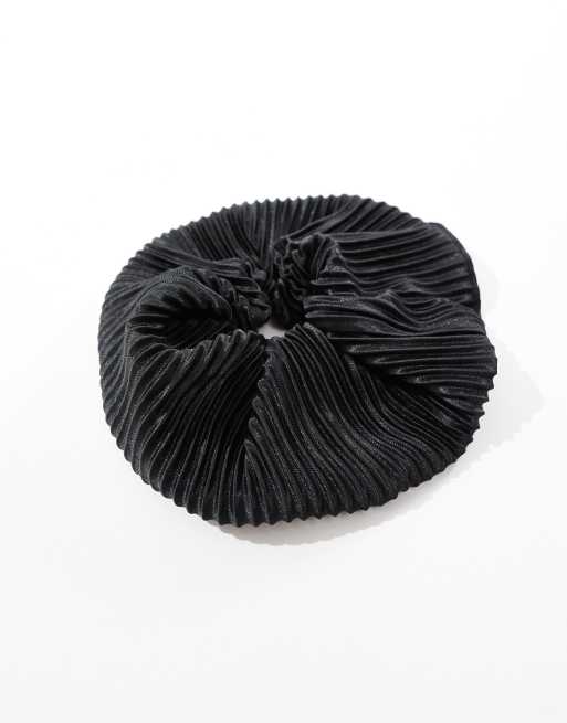 DesignB London - Plisseret scrunchie i sort  , 3 af 4