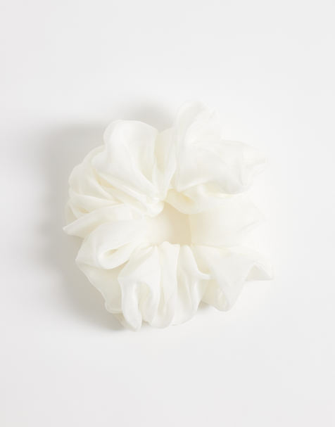 DesignB London przezroczysta duża gumka scrunchie w kolorze kremowym - view 1