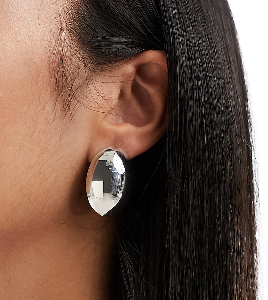 DesignB London puffy stud earrings in silver
