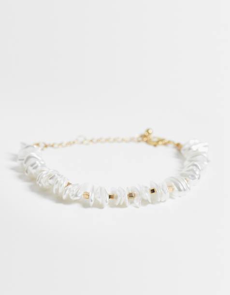 DesignB London - Pulsera blanca con cuentas de conchas sintéticas - view 1