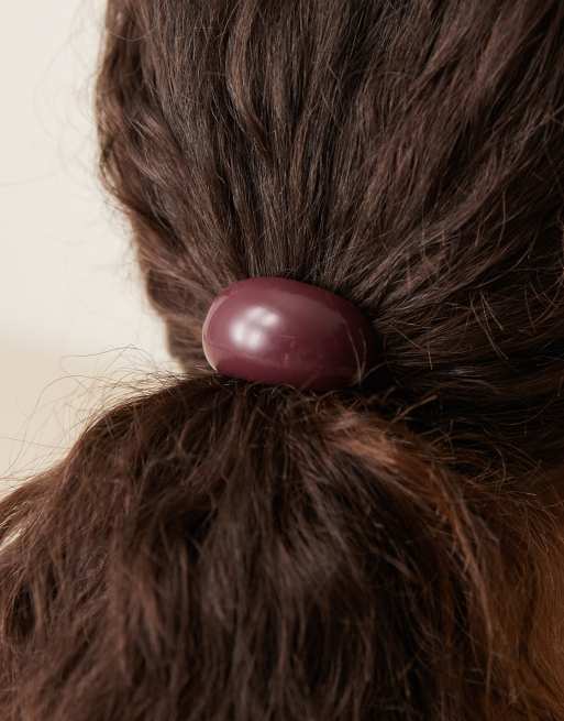 DesignB London resin hair tie in burgundy, 3 of 3