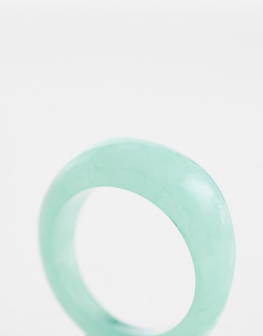 DesignB London resin ring in mint, 2 of 3