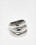 [DesignB London] DesignB London ridged chunky ring in silver 19-20MM SILVER