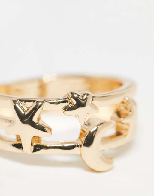 DesignB London – Ring in Goldoptik mit Himmelkörpermotiven, 2 von 3