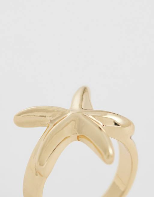 DesignB London - Ring met zeester in goud, 2 van 3