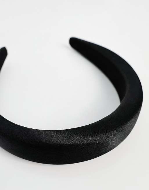 DesignB London satin padded headband in black , 2 of 4