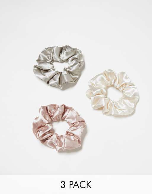 DesignB London - Set van 3 scrunchies in pasteltinten 