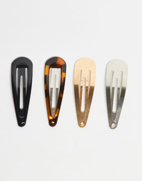 DesignB London - Set van 8 haarspelden in goud, zilver en neutrale tinten - view 1