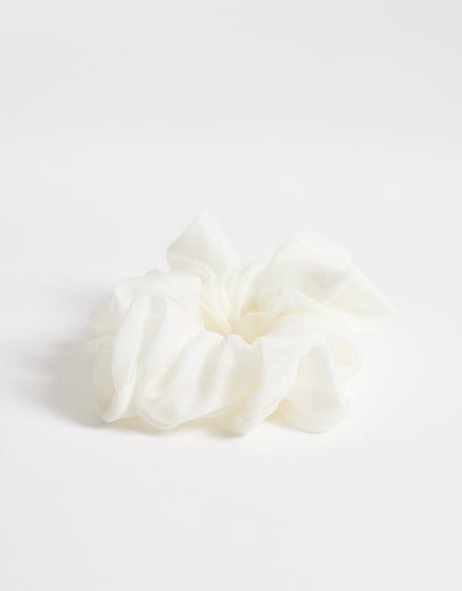 DesignB London sheer large scrunchie in cream, 2 of 3
