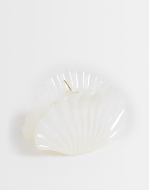 DesignB London shell hair claw clip in pearl - view 1