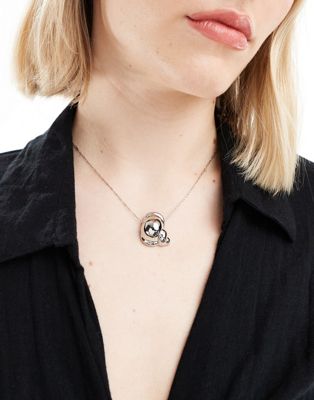 DesignB London shell pendant necklace in silver