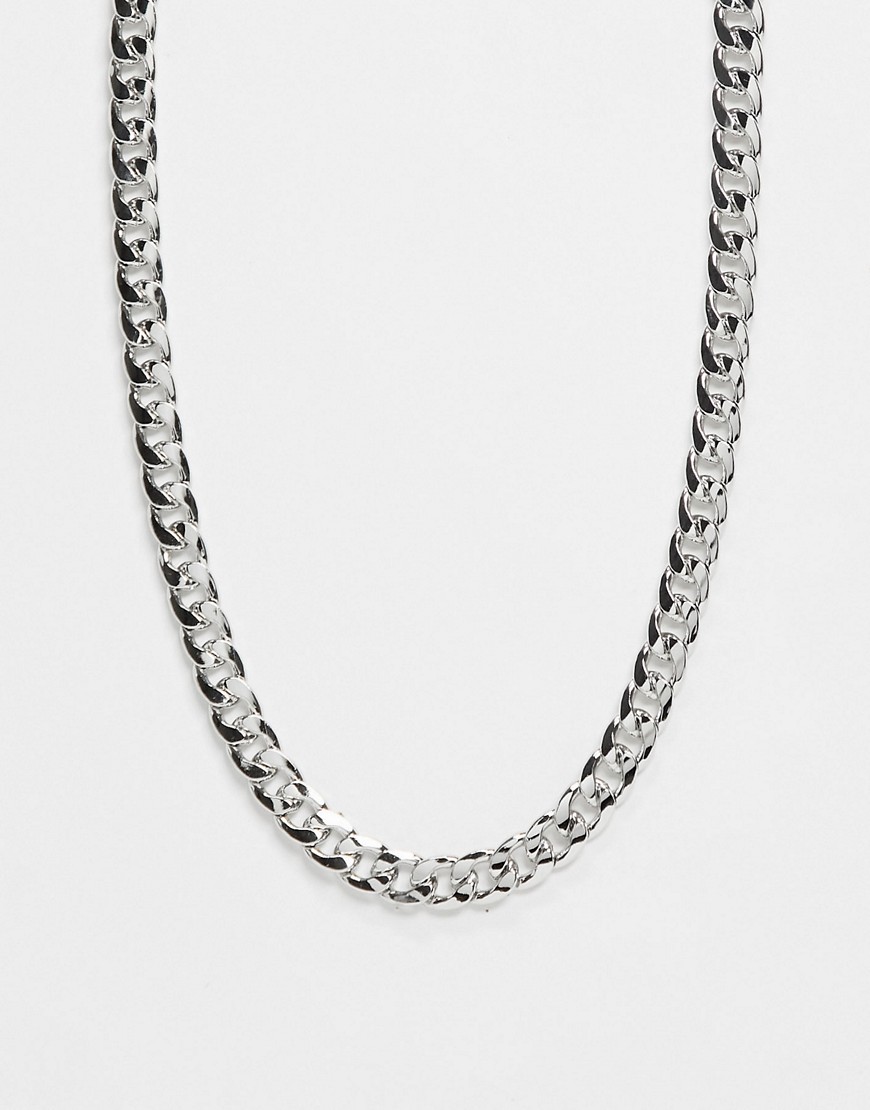DesignB London – Silverfärgat långt halsband med grov kedja