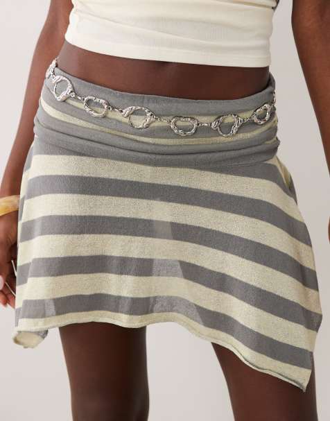 DesignB London - Sølvfarvet kædebælte med smeltet design - view 1