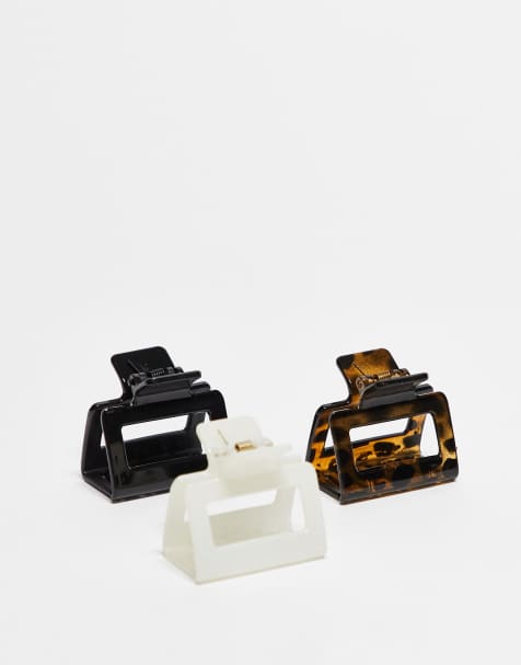 DesignB London – Små hårklämmor i neutrala färger, 3-pack - view 1