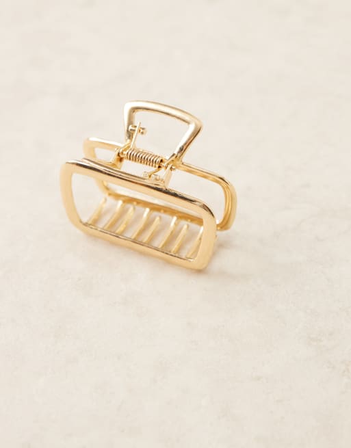 DesignB London small hair claw clip in gold tone, 3 of 3