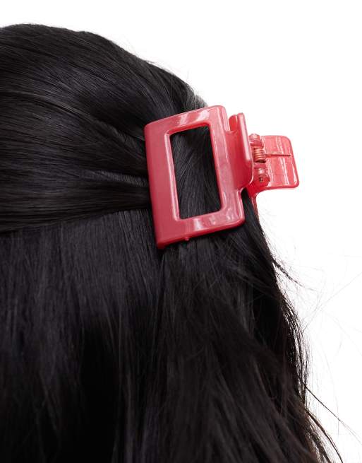 DesignB London small hair claw in burgundy   , 2 of 4