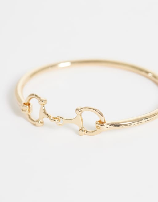 DesignB London snaffle bangle in gold, 2 of 3