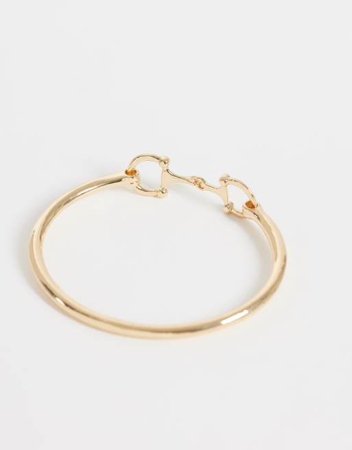 DesignB London snaffle bangle in gold, 3 of 3