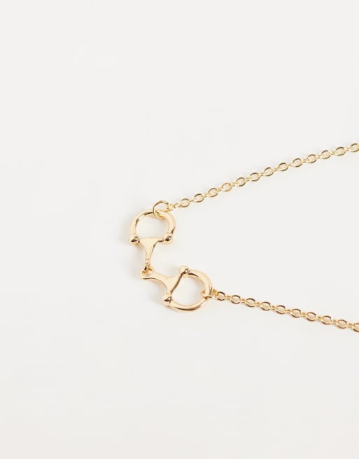 DesignB London snaffle necklace in gold, 4 of 4