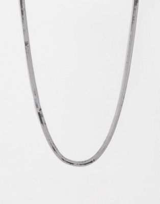 DesignB London snake chain necklace in silver