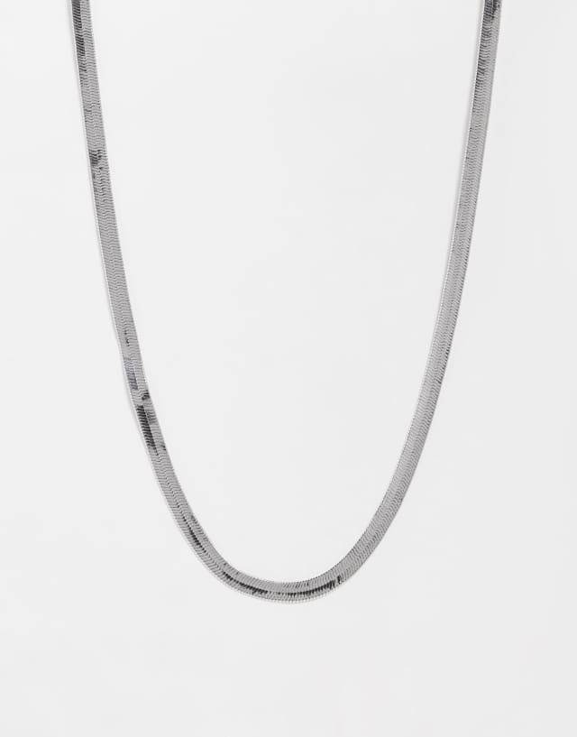 DesignB London snake chain necklace in silver