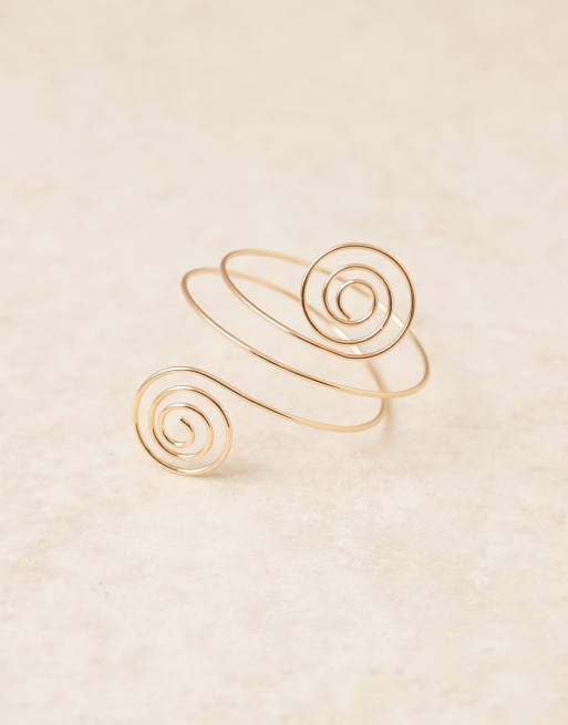 DesignB London spiral arm cuff in gold