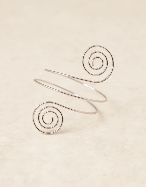DesignB London spiral arm cuff in silver, 2 of 3