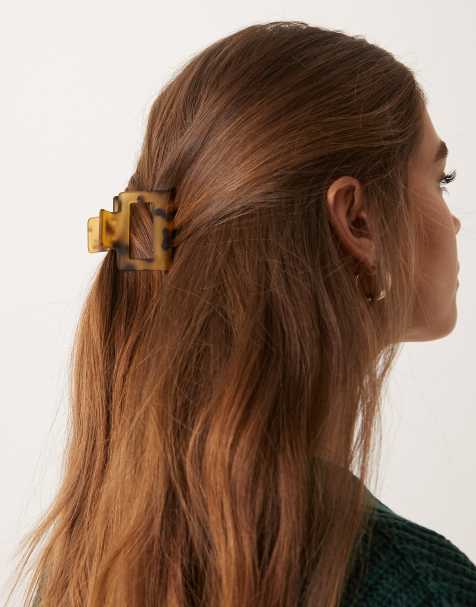 DesignB London – Spräcklig liten fyrkantig hårklämma - view 1