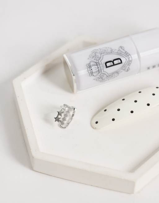 DesignB London star & crystal ear cuff in silver, 2 of 4