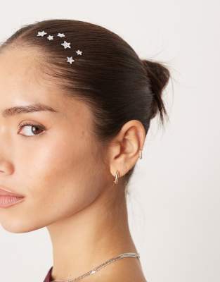 DesignB London star hair stickers in silver | ASOS