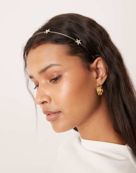 DesignB London star headband in gold - view 1