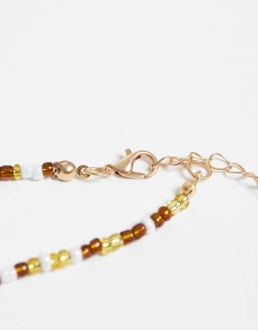DesignB London starfish beaded necklace in multi colours, 3 of 4