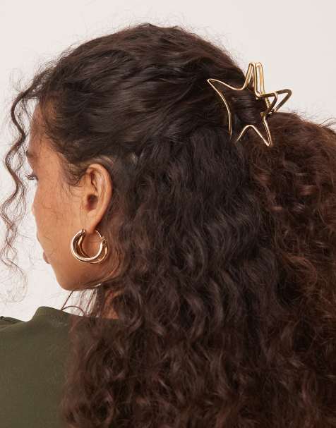 DesignB London starfish hair claw in gold - view 1