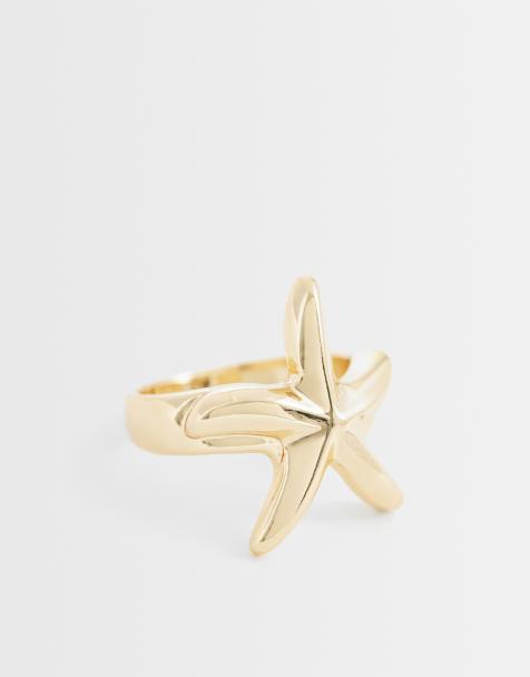 DesignB London starfish ring in gold - view 1