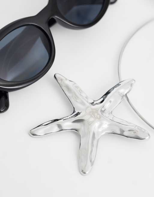 DesignB London starfish torque necklace silver, 2 of 4
