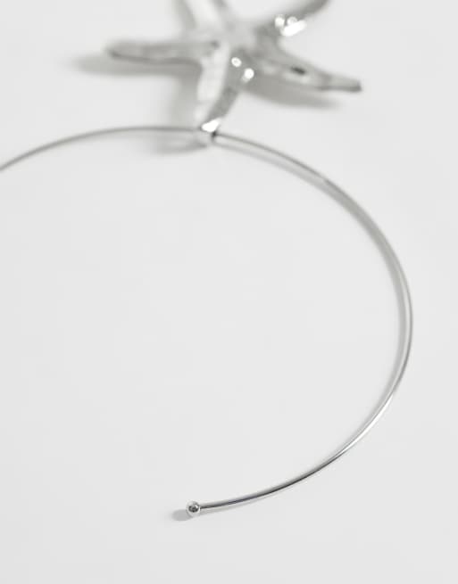 DesignB London starfish torque necklace silver, 3 of 4
